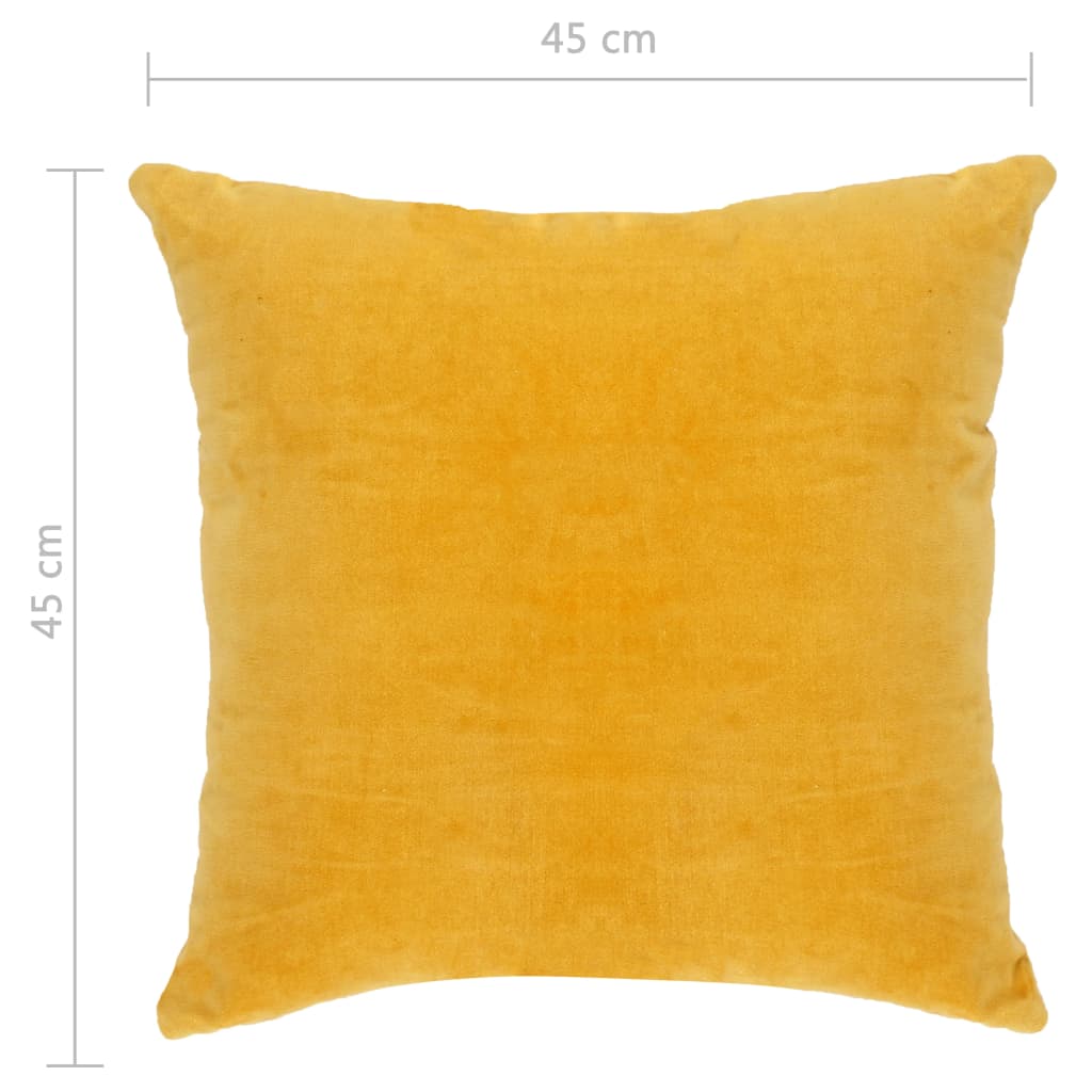 Cuscini in Velluto di Cotone 2 pz 45x45 cm Gialli