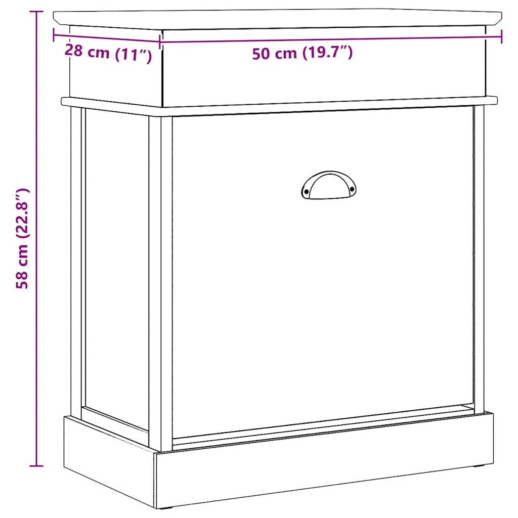 Scarpiera Bianca 50x28x58 cm in Legno di Paulownia