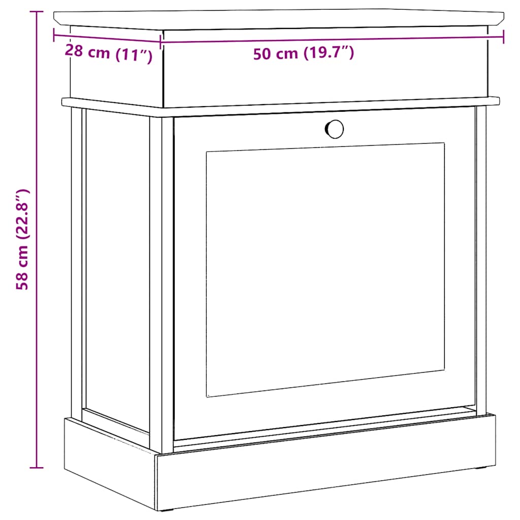 Scarpiera Bianca 50x28x58 cm in Legno di Paulownia
