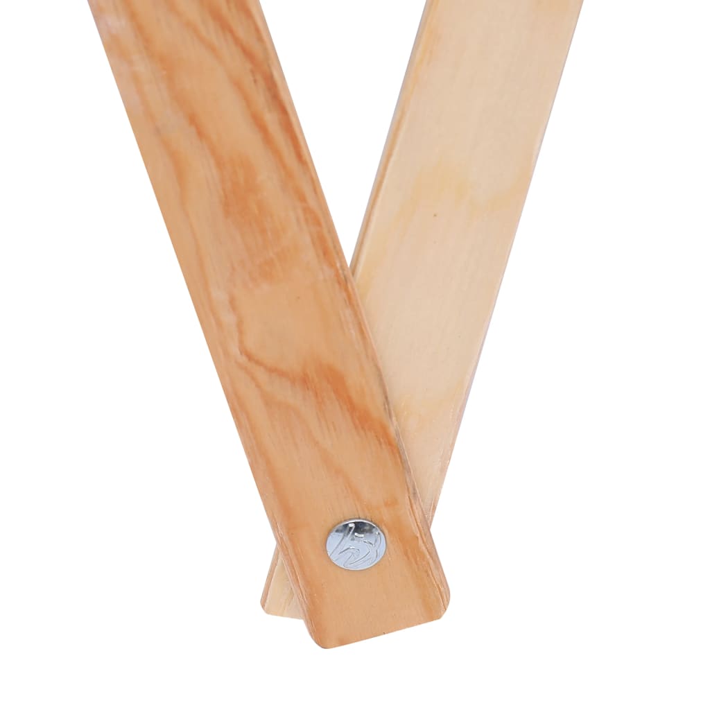 Cesto della Biancheria Pieghevole Grigio Legno e Tessuto