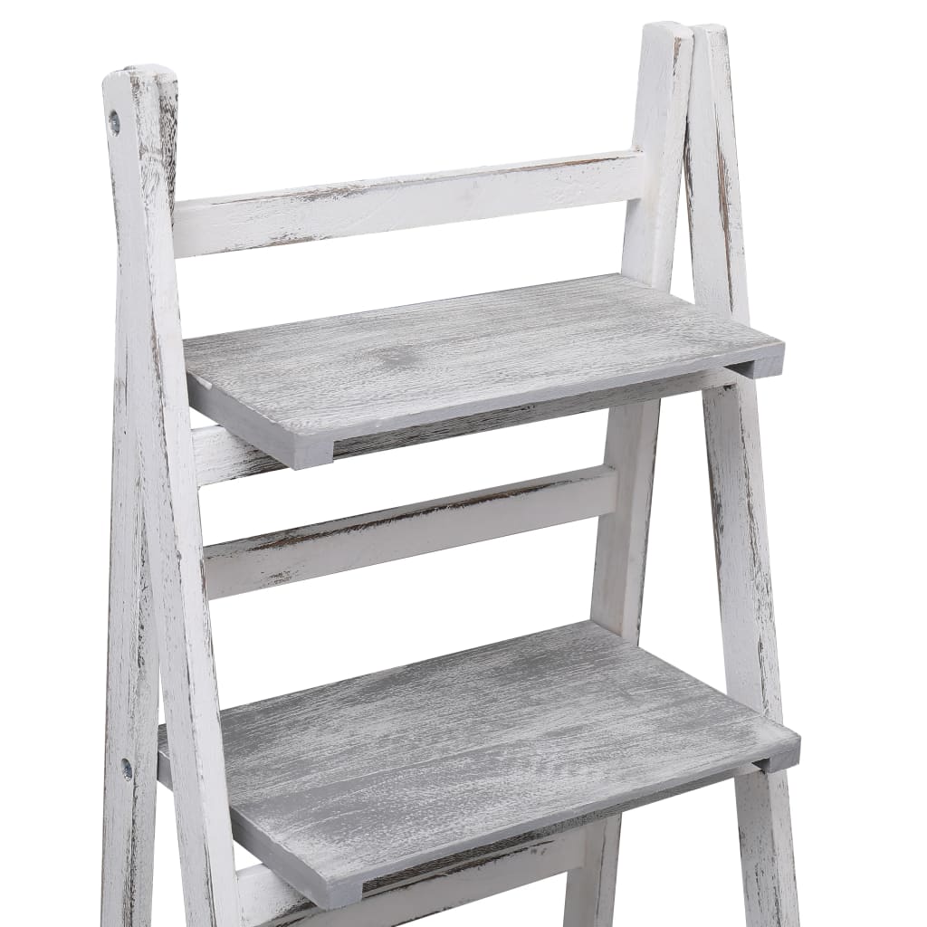 Piedistallo per Piante a 4 Livelli Grigio 43x33x113 cm in Legno