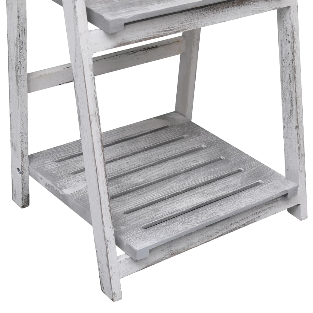 Piedistallo per Piante a 4 Livelli Grigio 43x33x113 cm in Legno