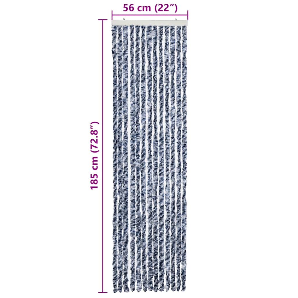 Zanzariera Blu Bianco e Argento 56x185 cm Ciniglia