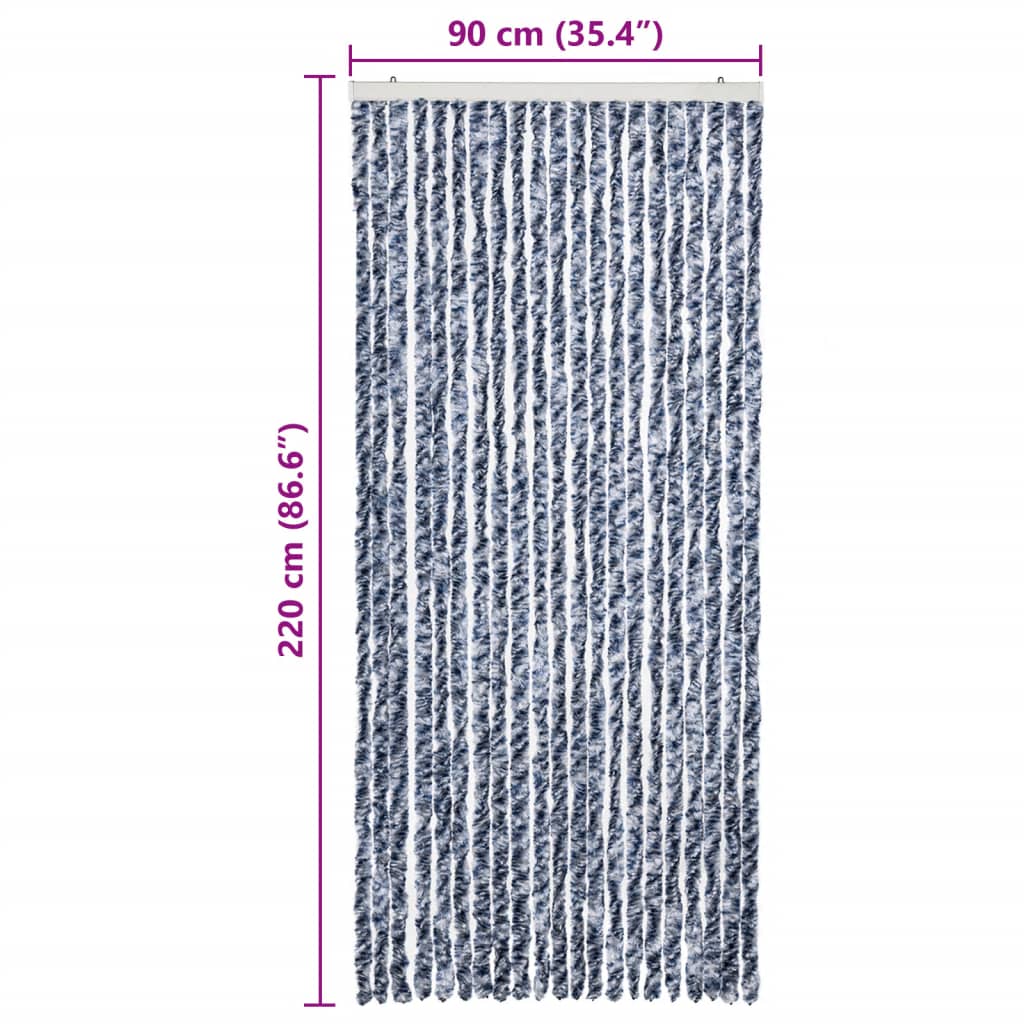 Zanzariera Blu Bianco e Argento  90x220 cm Ciniglia