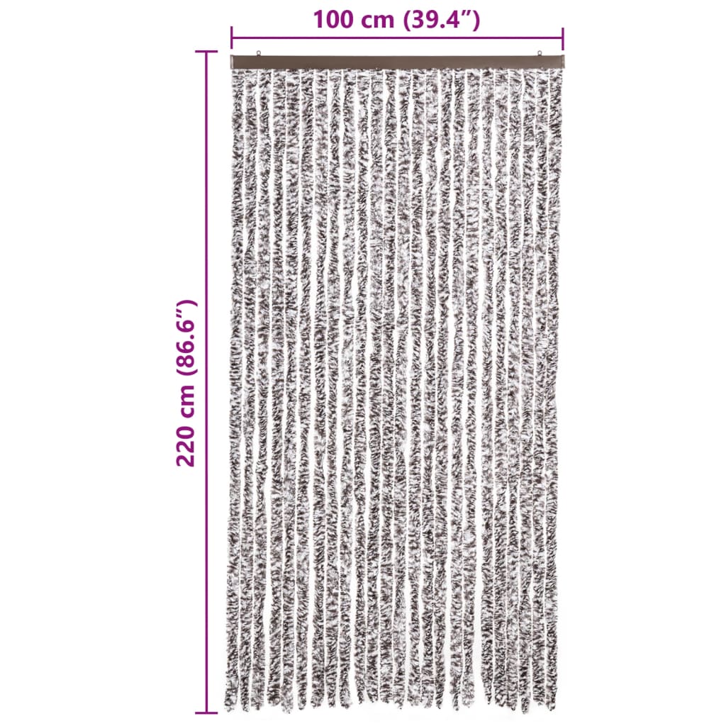 Zanzariera Marrone e Beige 100x220 cm Ciniglia
