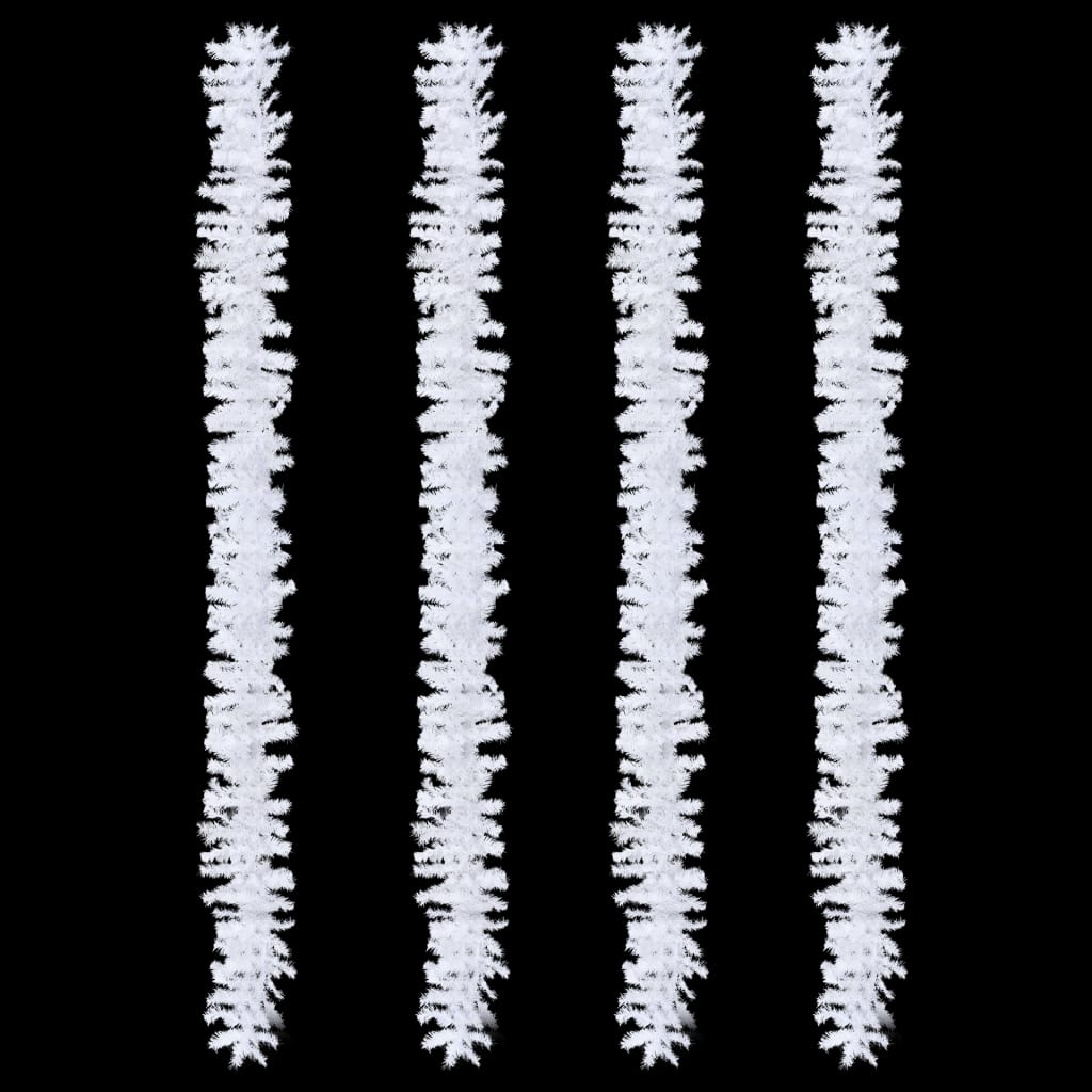 Ghirlande Natalizie 4 pz Bianco 270 cm PVC