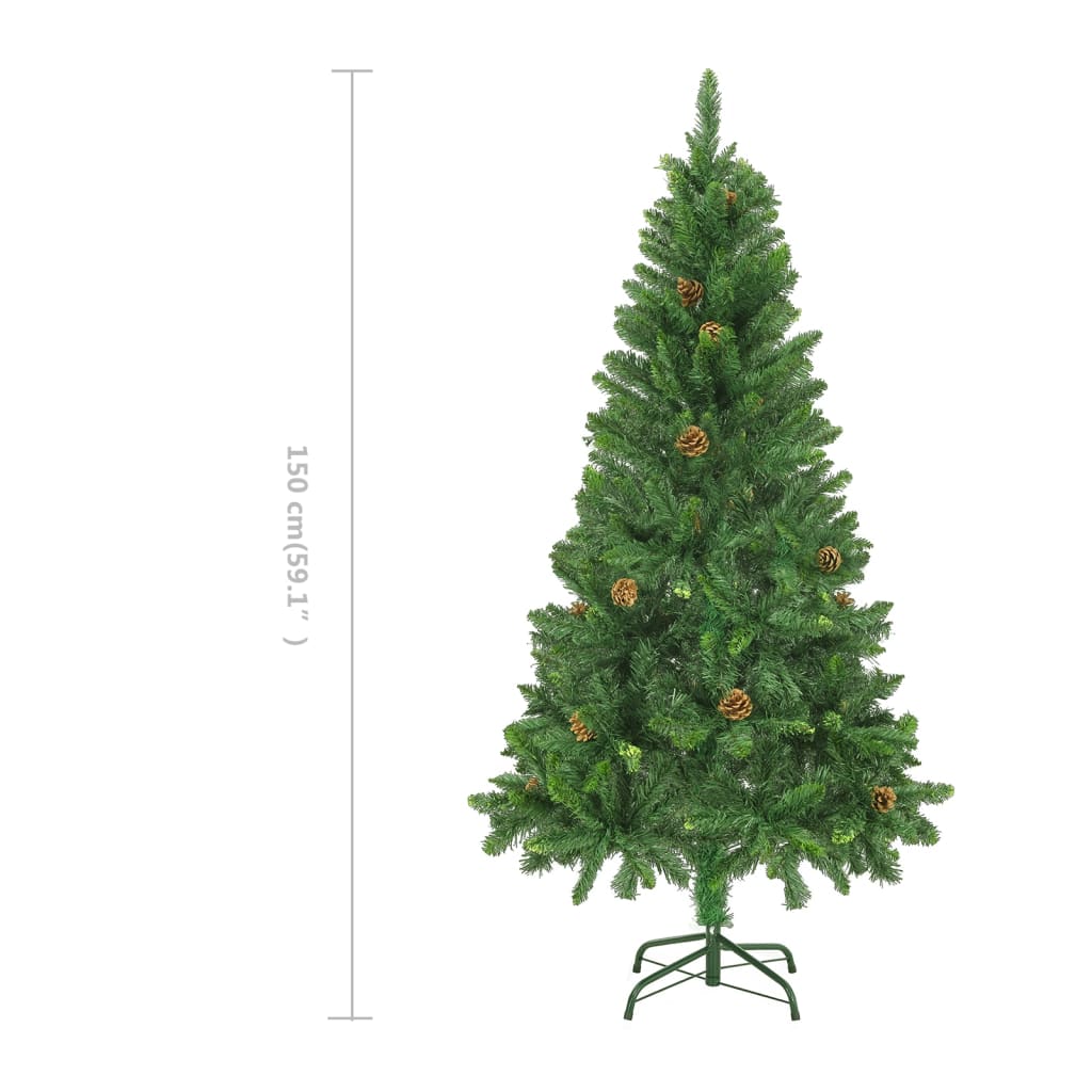 Albero di Natale Artificiale con Pigne Verde 150 cm