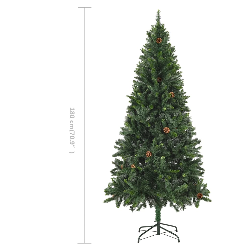 Albero di Natale Artificiale con Pigne Verde 180 cm