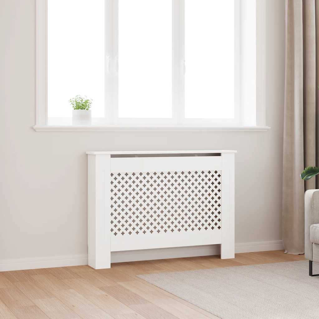 Copertura per Radiatore Bianca 112x19x81,5 cm in MDF