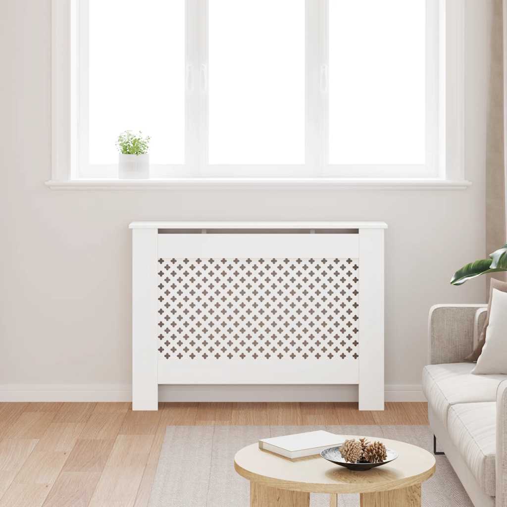 Copertura per Radiatore Bianca 112x19x81,5 cm in MDF