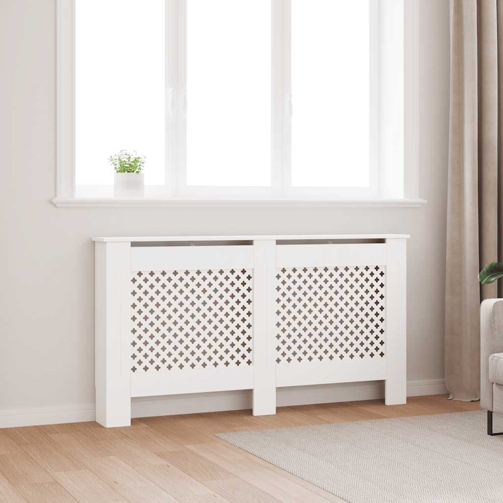 Copertura per Radiatore Bianca 152x19x81,5 cm in MDF