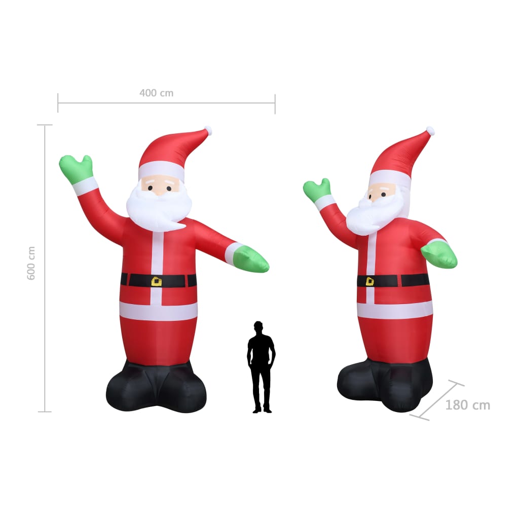 Babbo Natale Gonfiabile con LED IP20 600 cm XXL