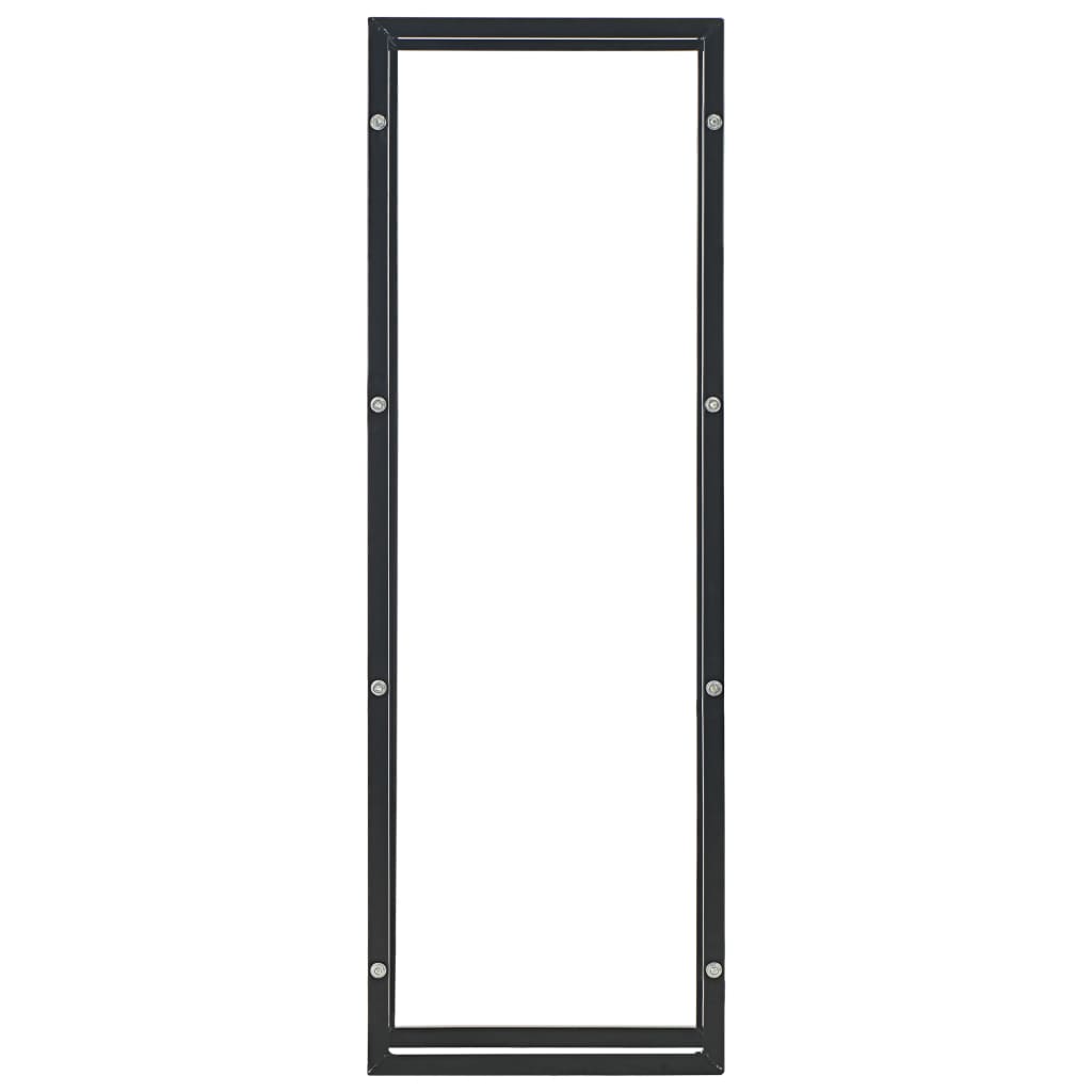 Rastrelliera per Legna da Ardere Nera 50x20x150 cm in Acciaio