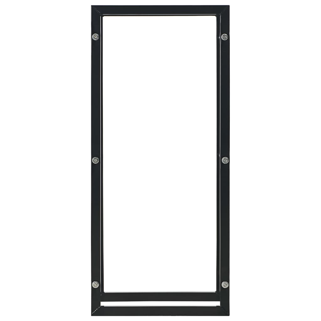 Rastrelliera per Legna da Ardere Nera 30x35x81 cm in Acciaio
