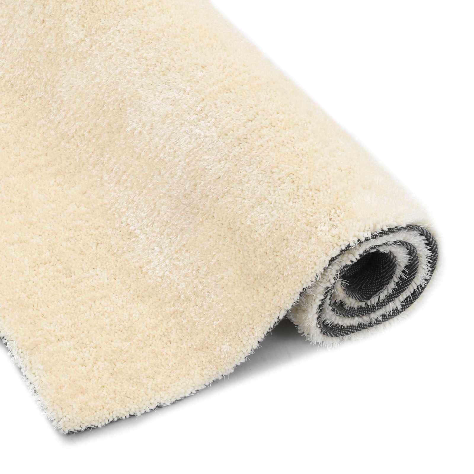 Tappeto Shaggy per Area Crema 120 x 160 cm Polietilene