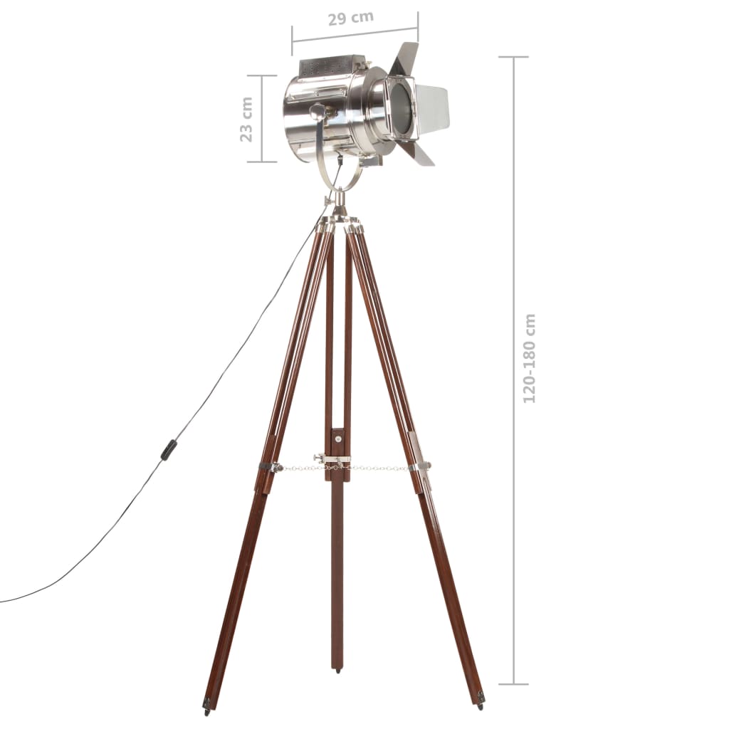 Lampada da Terra a Treppiede Legno Massello di Mango 180 cm