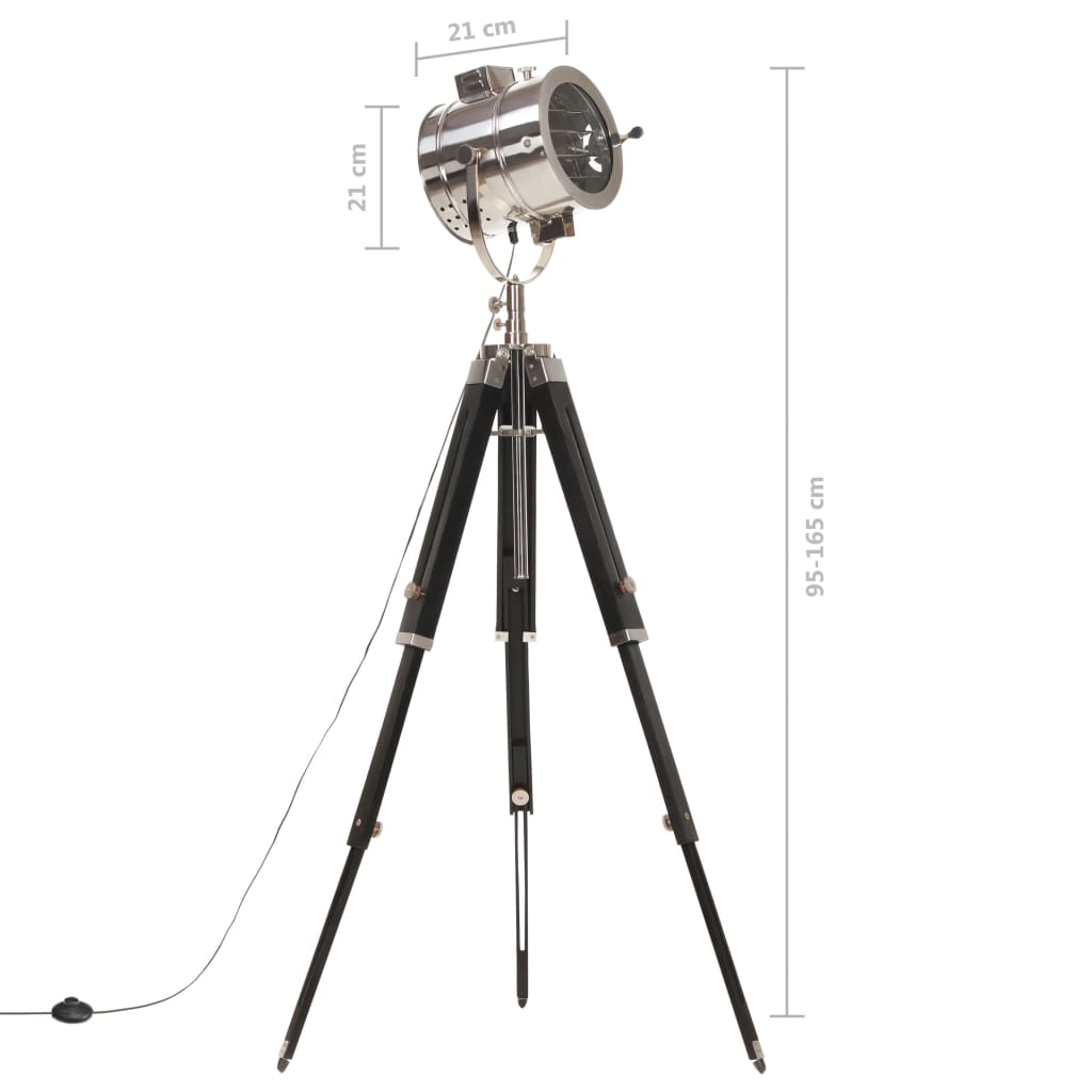 Lampada a Treppiede a Pavimento Legno Massello di Mango 165 cm