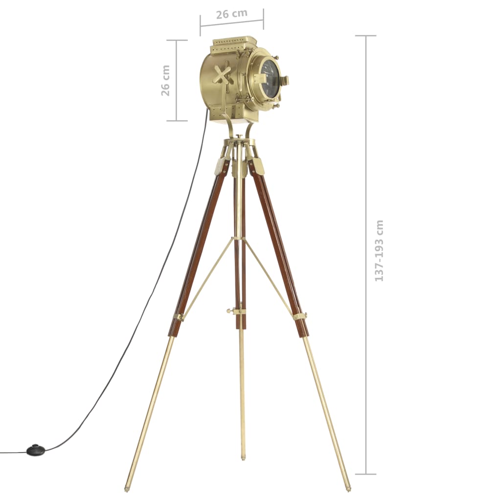 Lampada da Terra a Treppiede Legno Massello di Mango 193 cm