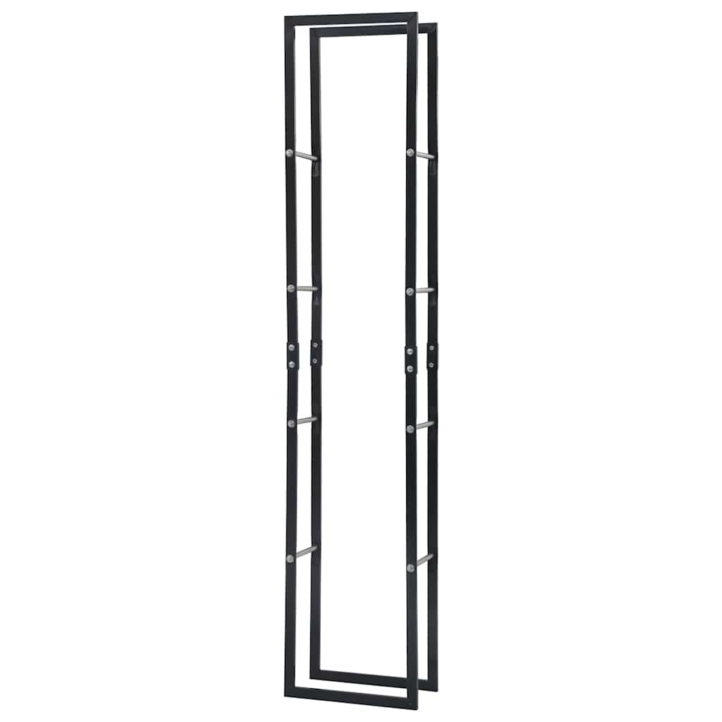 Rastrelliera per Legna da Ardere Nera 40x25x200 cm in Acciaio