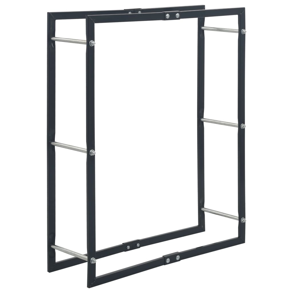 Rastrelliera per Legna da Ardere Nera 80x25x100 cm in Acciaio