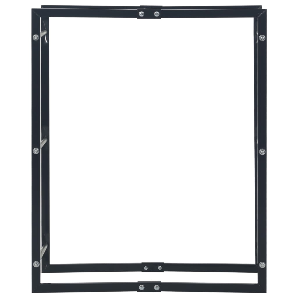 Rastrelliera per Legna da Ardere Nera 80x25x100 cm in Acciaio