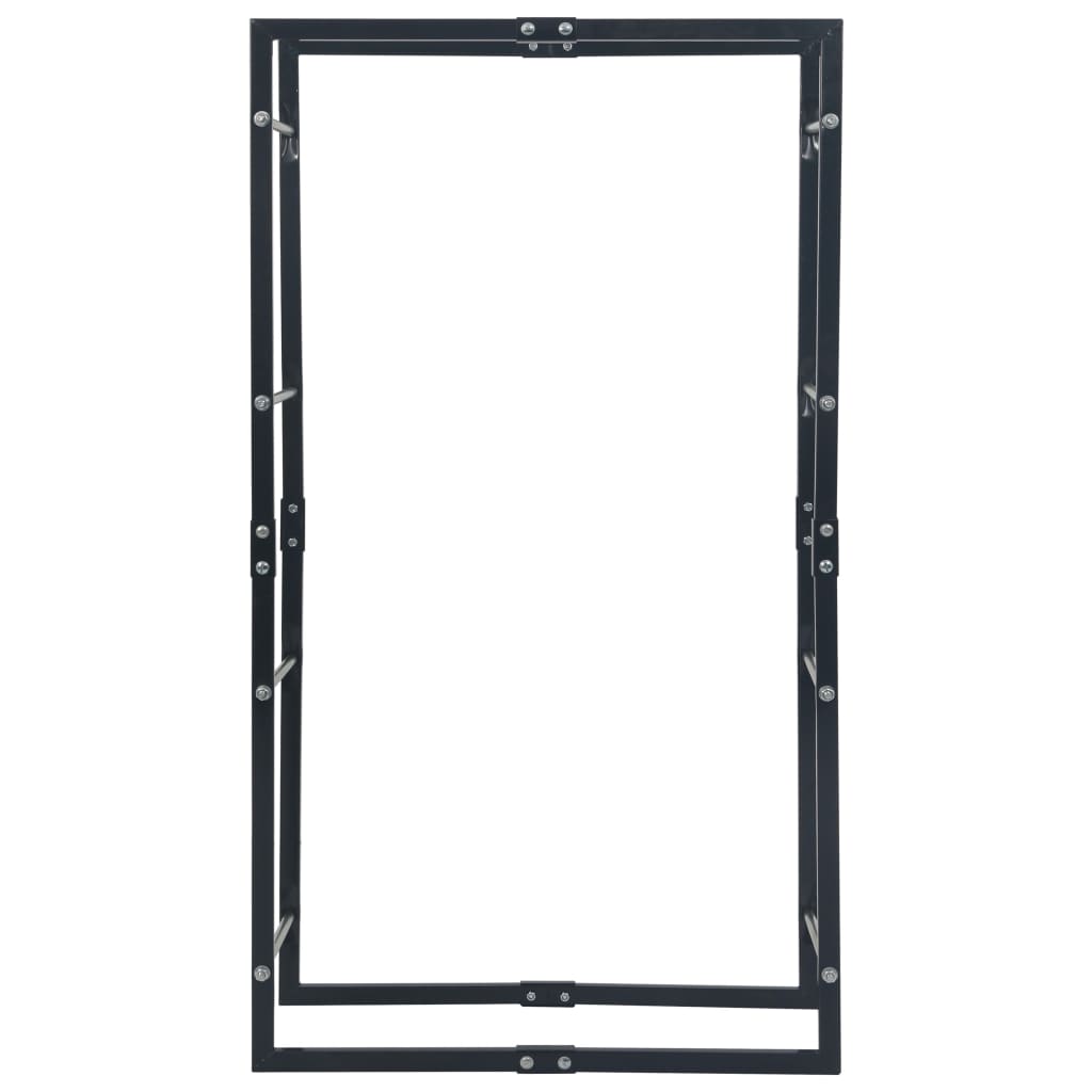 Rastrelliera per Legna da Ardere Nera 80x25x150 cm in Acciaio