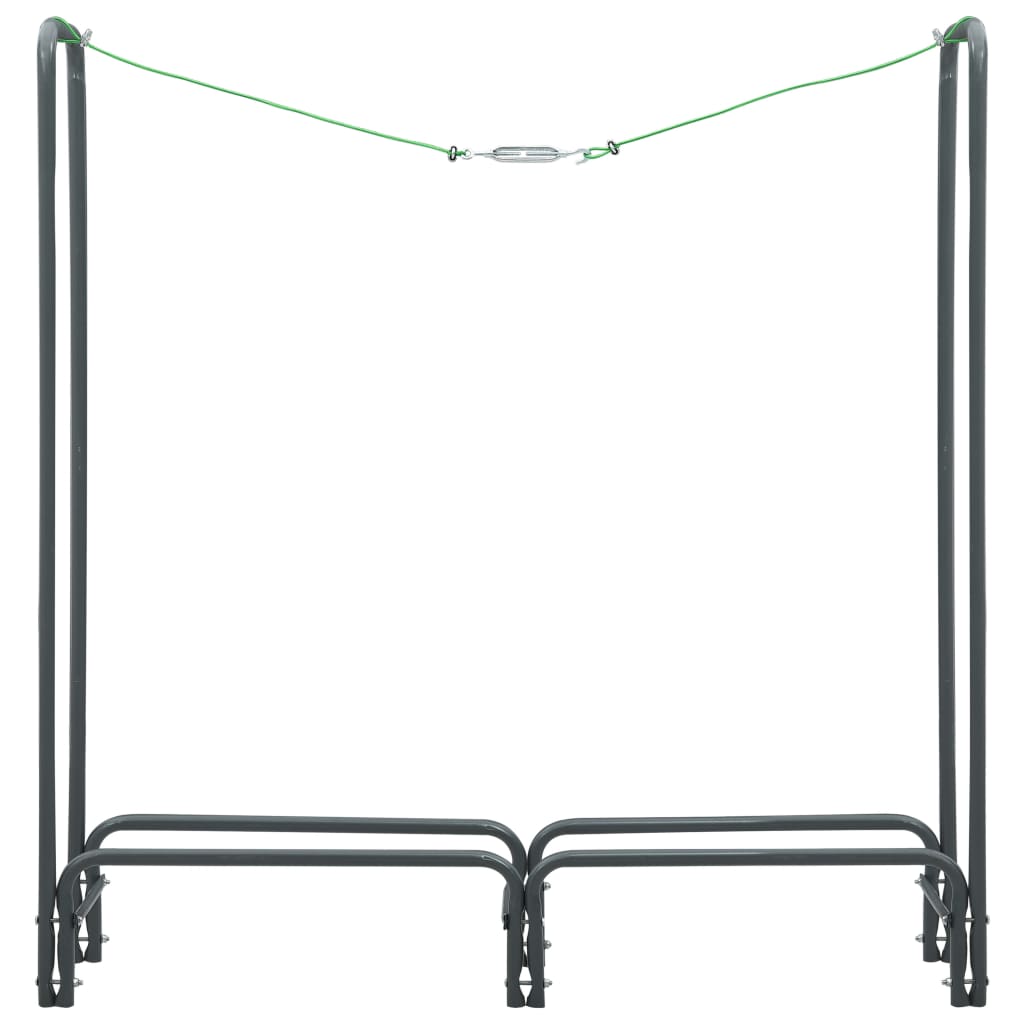 Rastrelliera per Legna da Ardere Antracite 120x35x120cm Acciaio