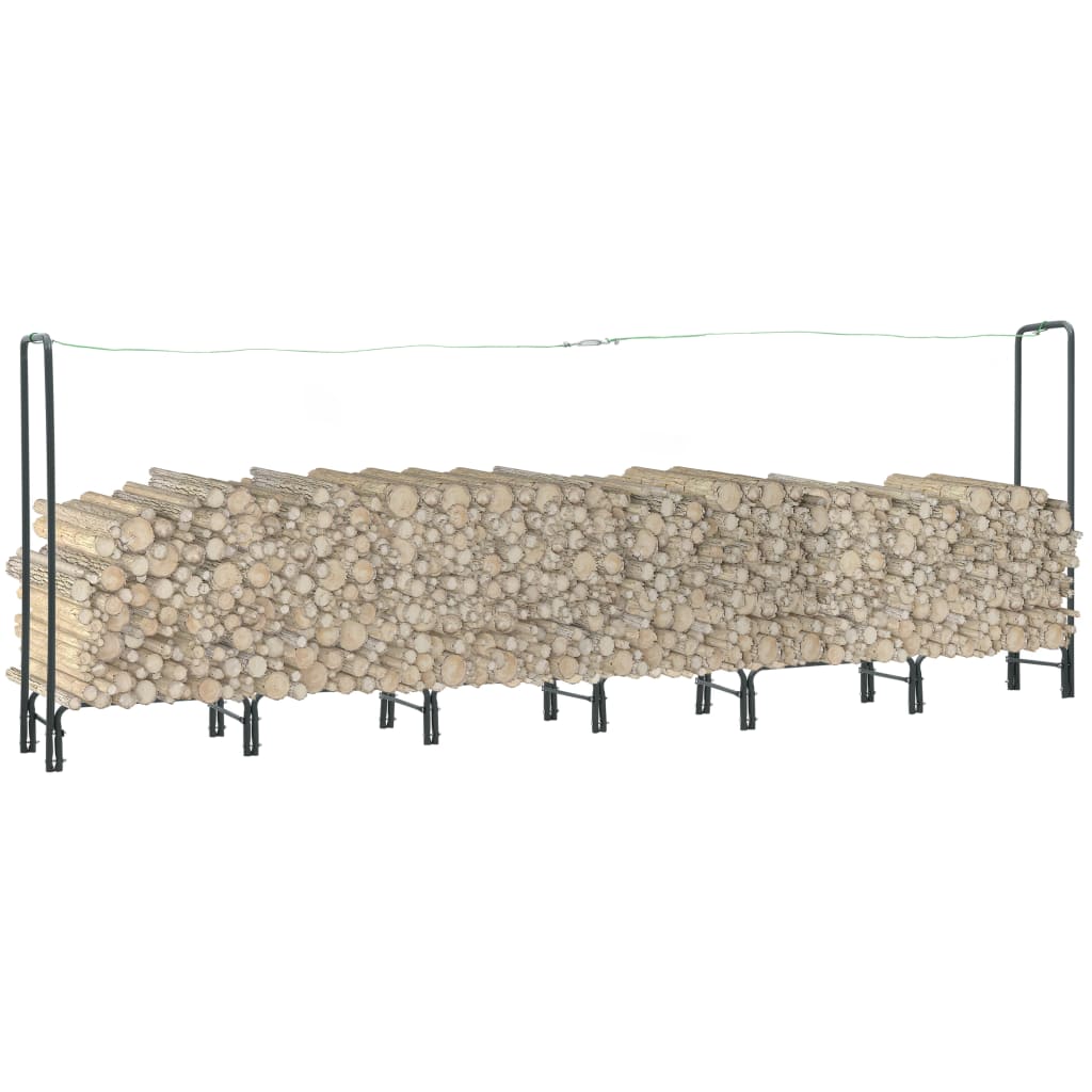 Rastrelliera per Legna da Ardere Antracite 360x35x120cm Acciaio