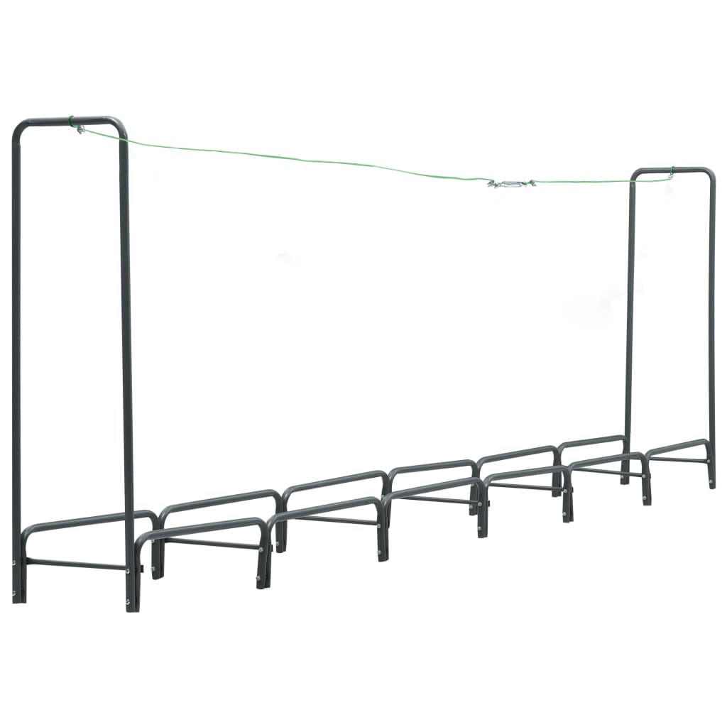 Rastrelliera per Legna da Ardere Antracite 360x35x120cm Acciaio