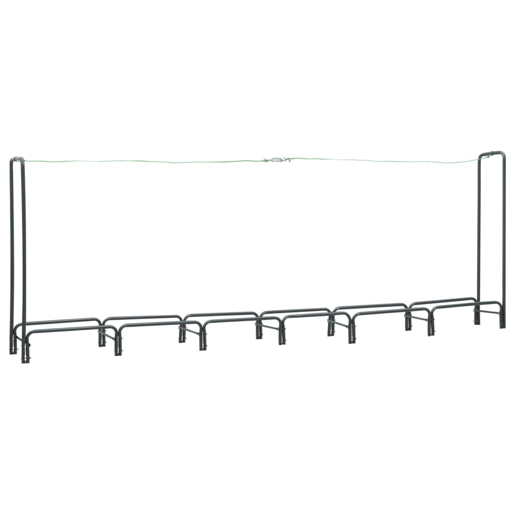 Rastrelliera per Legna da Ardere Antracite 360x35x120cm Acciaio