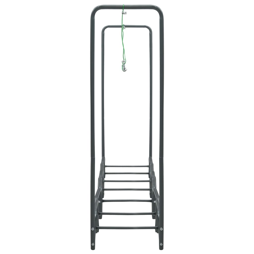 Rastrelliera per Legna da Ardere Antracite 360x35x120cm Acciaio