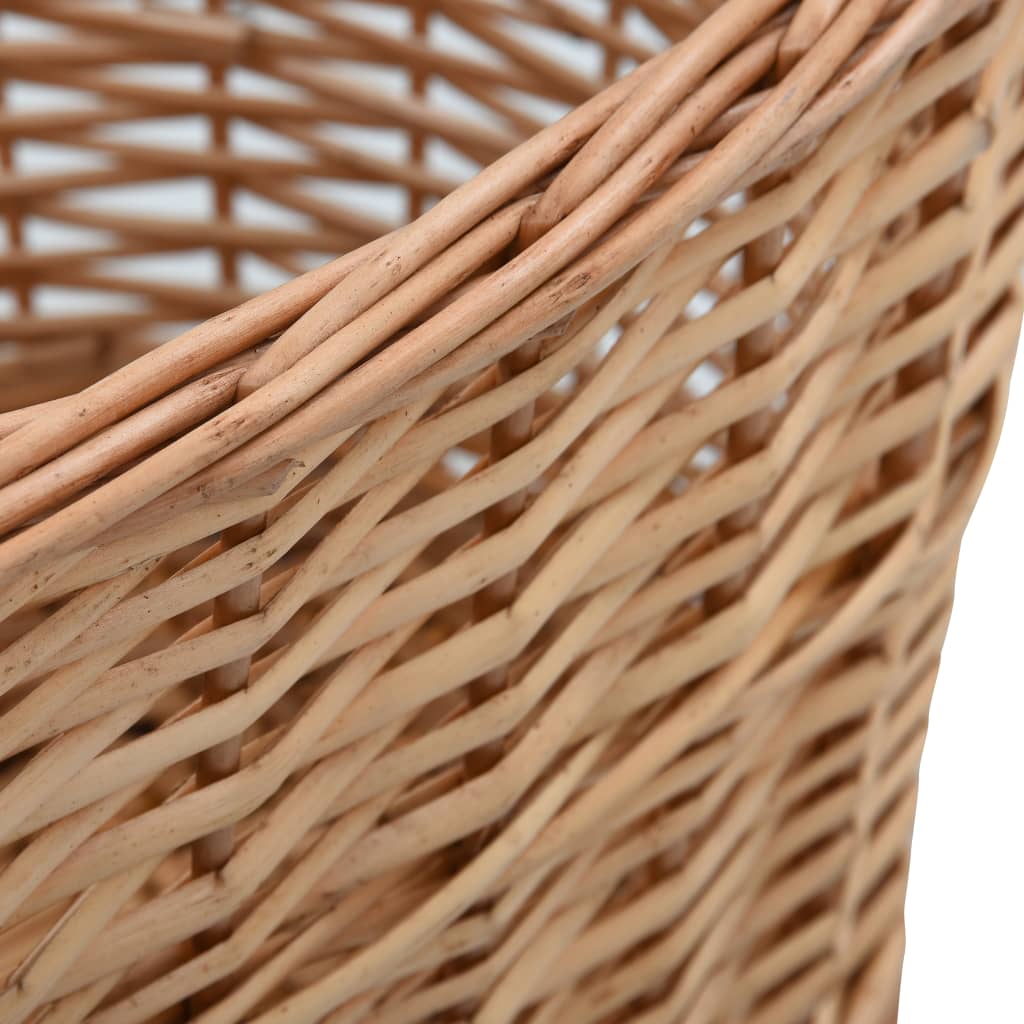 Cesta per Legna con Maniglie 56x40x28 cm Salice Naturale