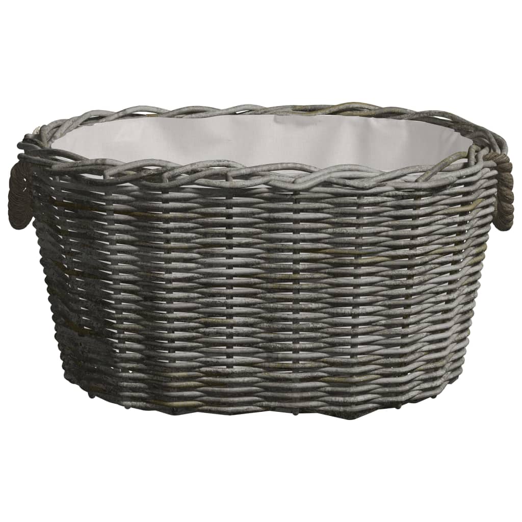 Cesta per Legna con Maniglie 59x42x28 cm Salice Grigia
