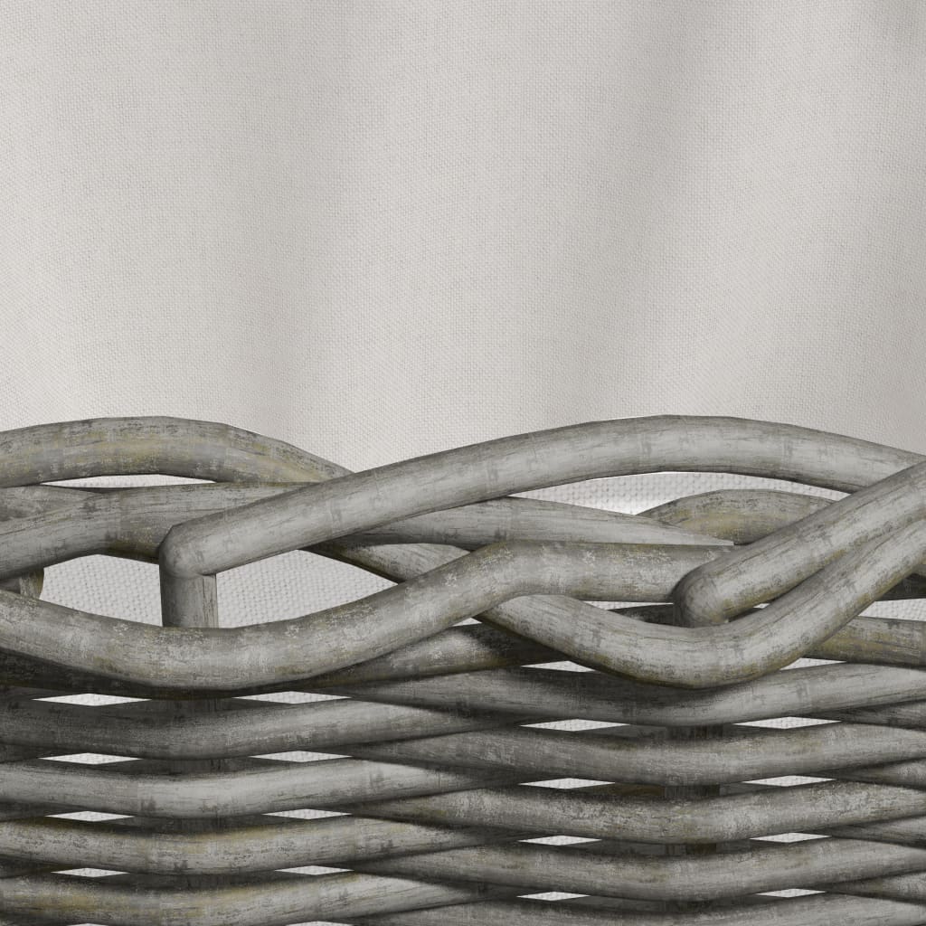 Cesta per Legna con Maniglie 59x42x28 cm Salice Grigia