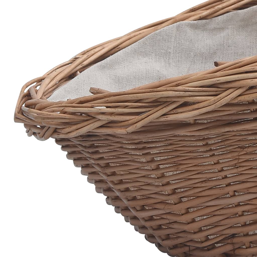 Cesta Legna da Ardere con Manico 57x46,5x52cm Marrone in Salice