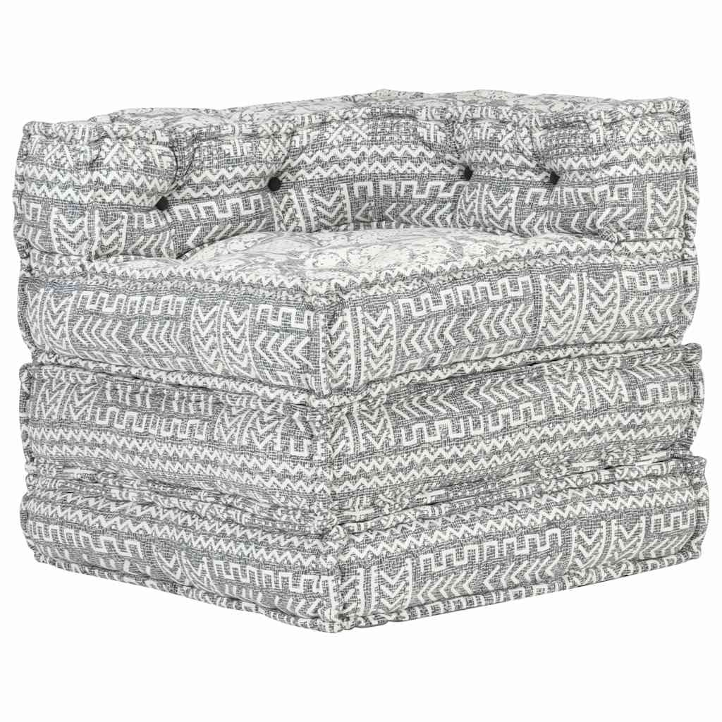 Pouf Modulare Grigio Chiaro in Tessuto