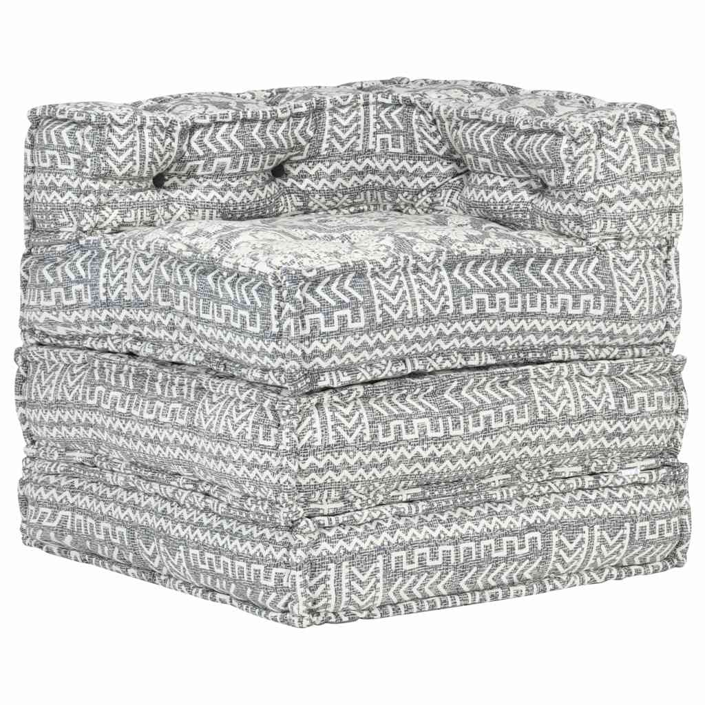 Pouf Modulare Grigio Chiaro in Tessuto