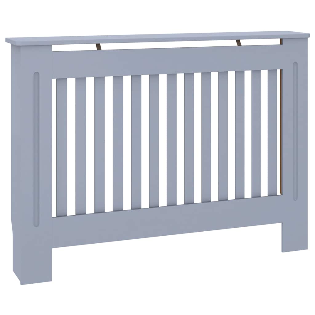 Copertura per Radiatore Grigio 112x19x81,5 cm in Legno Multistrato