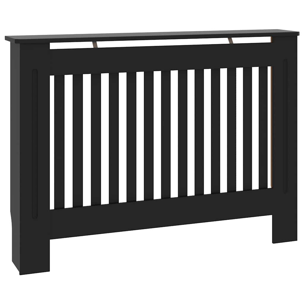 Copertura per Radiatore Nera 112x19x81,5 cm in Legno Multistrato
