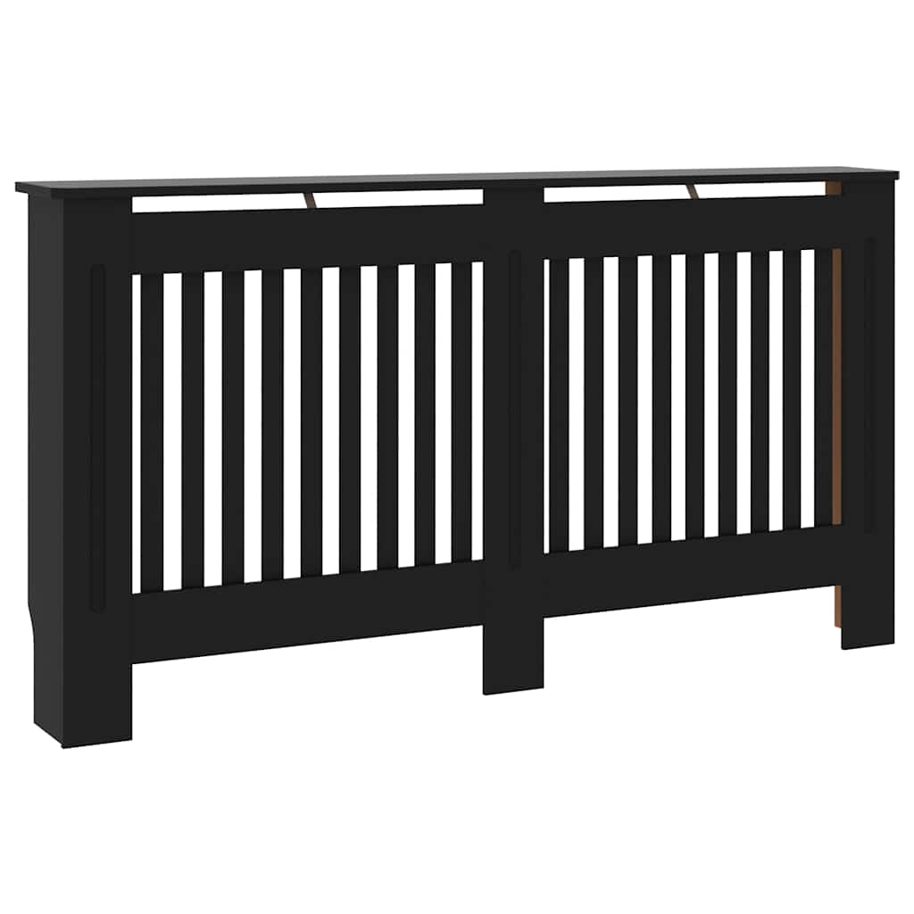 Copertura per Radiatore Nera 152x19x81,5 cm in Legno Multistrato