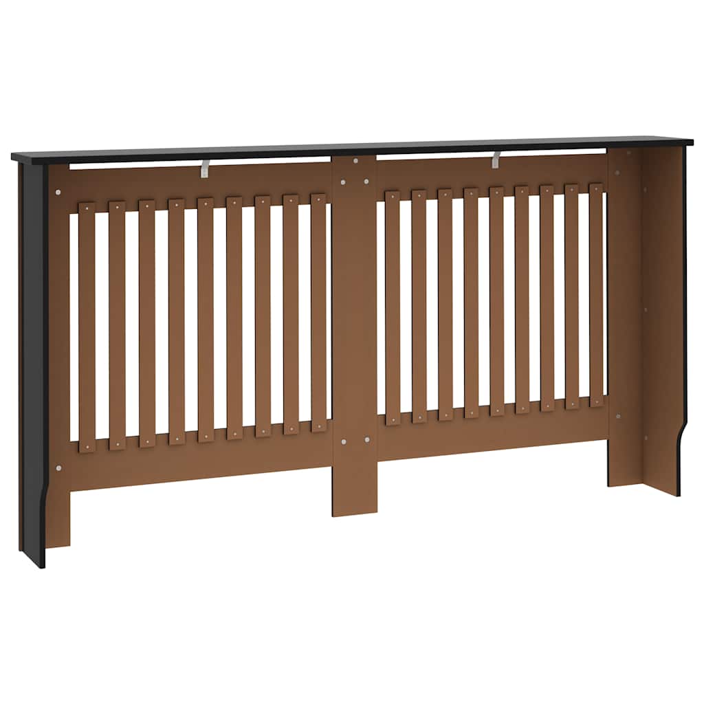 Copertura per Radiatore Nera 152x19x81,5 cm in Legno Multistrato