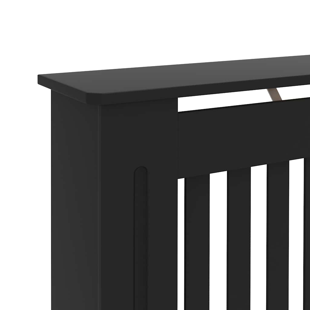 Copertura per Radiatore Nera 152x19x81,5 cm in Legno Multistrato