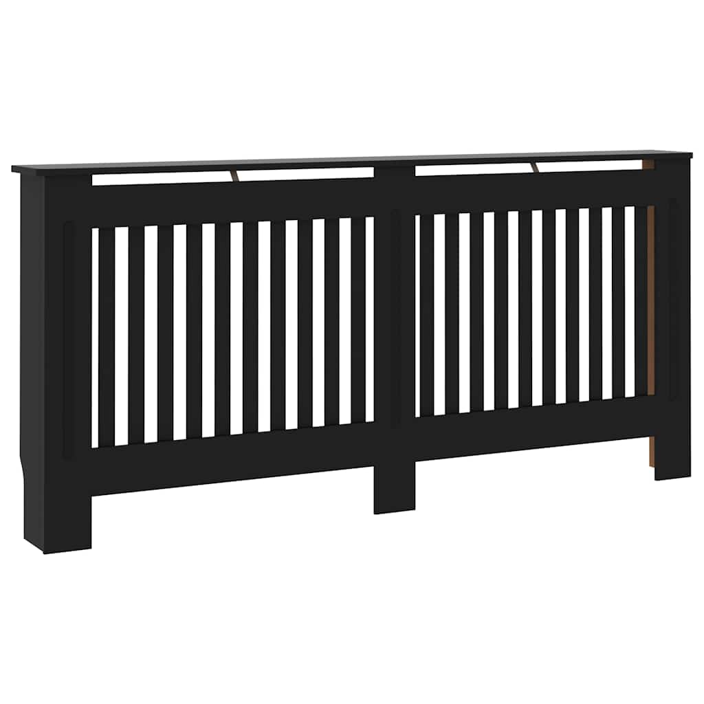 Copertura per Radiatore Nera 172x19x81,5 cm in Legno Multistrato