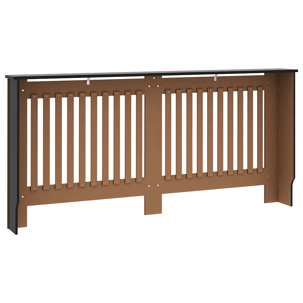 Copertura per Radiatore Nera 172x19x81,5 cm in Legno Multistrato