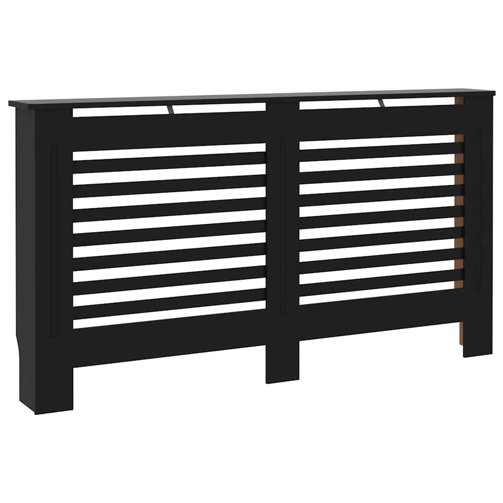 Copertura per Radiatore Nera 152x19x81,5 cm in MDF