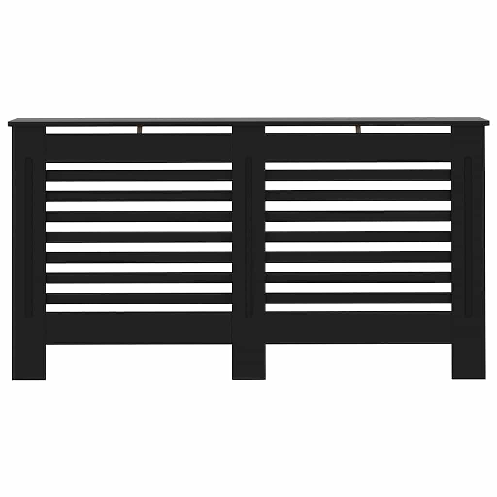 Copertura per Radiatore Nera 152x19x81,5 cm in MDF