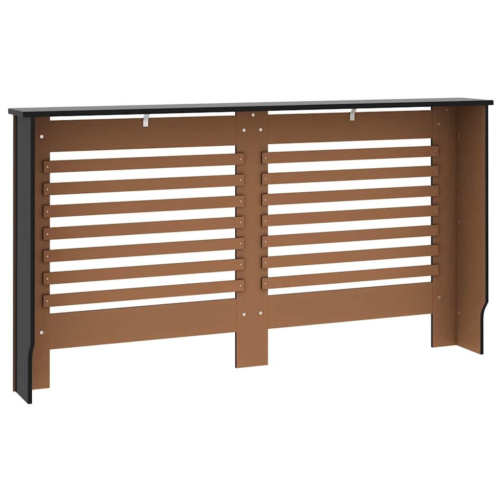Copertura per Radiatore Nera 152x19x81,5 cm in MDF