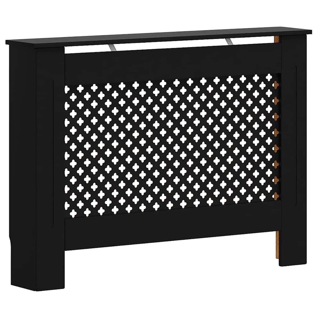 Copertura per Radiatore Nera 112x19x81,5 cm in MDF