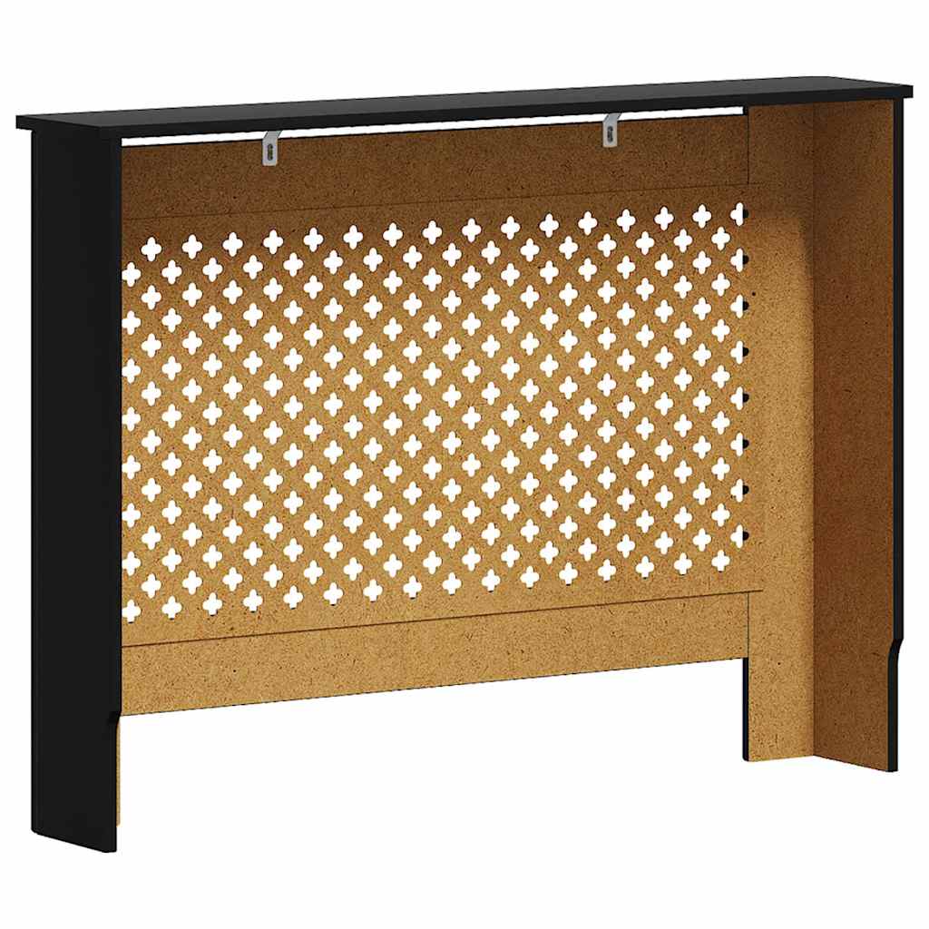 Copertura per Radiatore Nera 112x19x81,5 cm in MDF