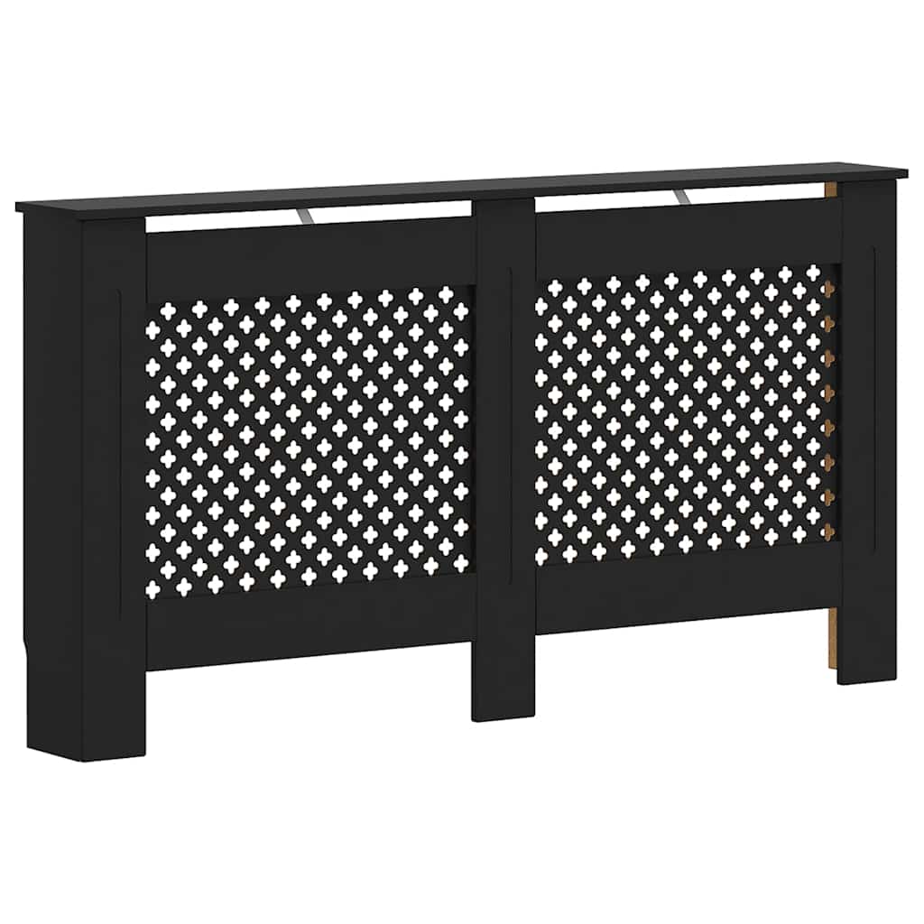 Copertura per Radiatore Nera 152x19x81,5 cm in MDF